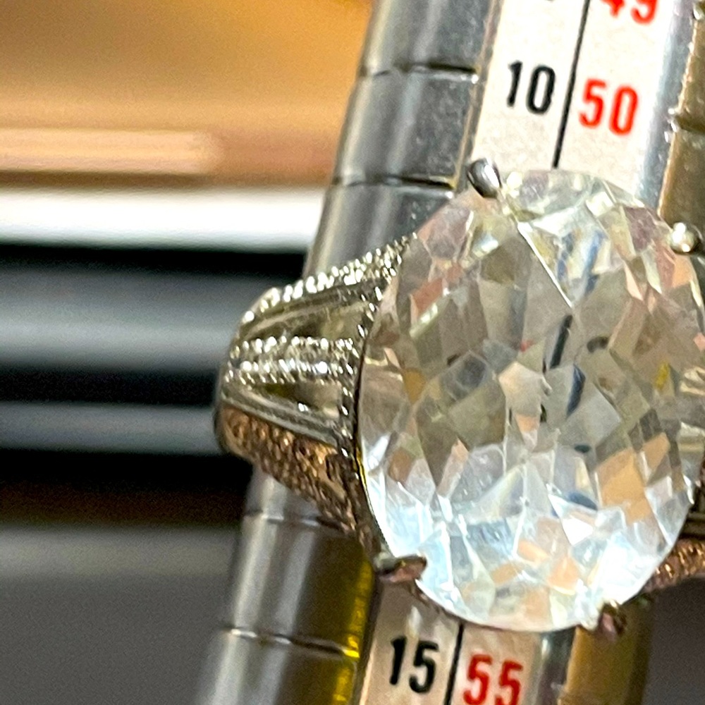 New White Topaz 925 Sterling Silver Handmade Ring